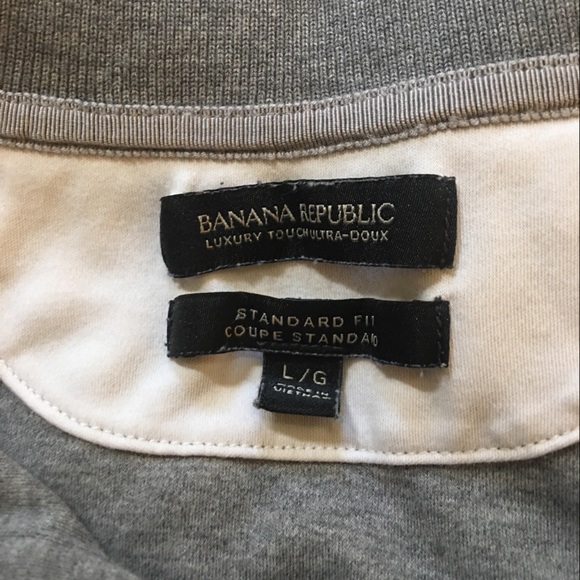 Banana Republic gray mens polo shirt Size L - Picture 5 of 9